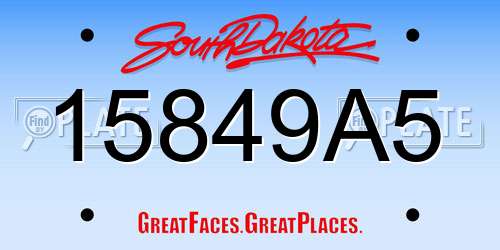 15849A5 South Dakota License Plate