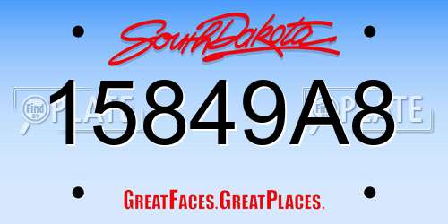 15849A8 South Dakota License Plate