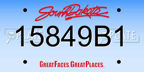 15849B1 South Dakota License Plate