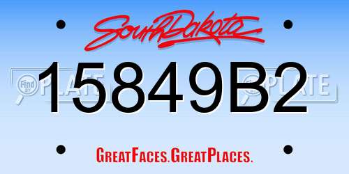 15849B2 South Dakota License Plate