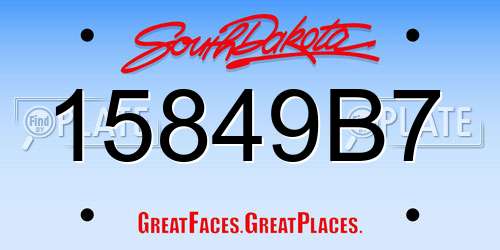 15849B7 South Dakota License Plate