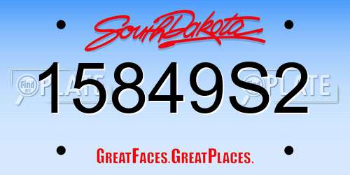 15849S2 South Dakota License Plate
