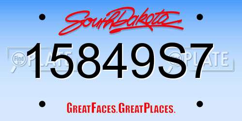 15849S7 South Dakota License Plate
