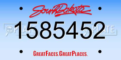 1585452 South Dakota License Plate