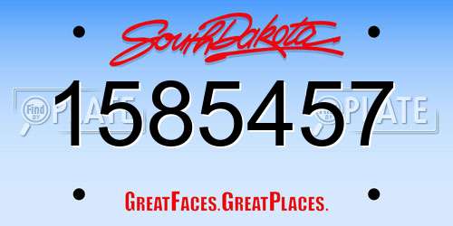 1585457 South Dakota License Plate