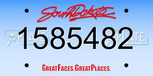 1585482 South Dakota License Plate