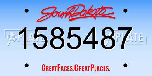 1585487 South Dakota License Plate