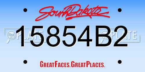15854B2 South Dakota License Plate