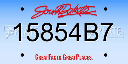 15854B7 South Dakota License Plate