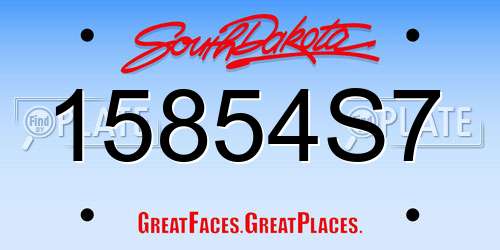 15854S7 South Dakota License Plate
