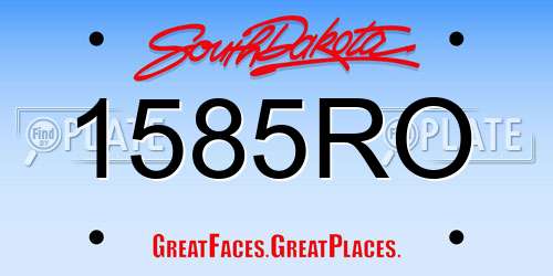 1585RO South Dakota License Plate