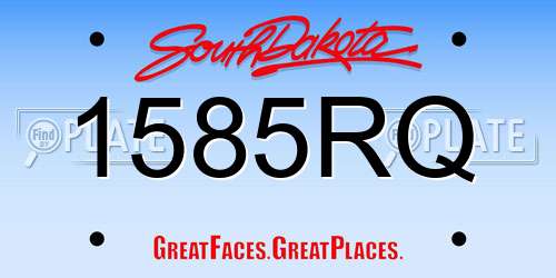 1585RQ South Dakota License Plate