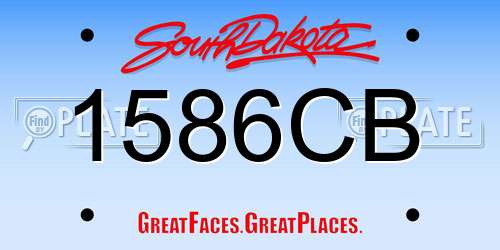 1586CB South Dakota License Plate