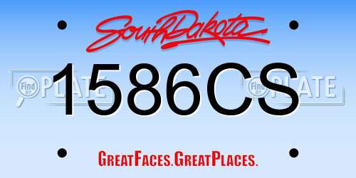 1586CS South Dakota License Plate