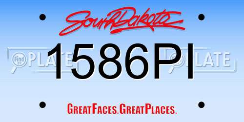 1586PI South Dakota License Plate