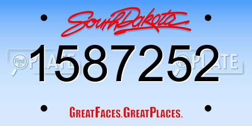 1587252 South Dakota License Plate