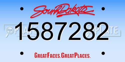 1587282 South Dakota License Plate
