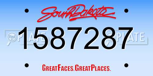 1587287 South Dakota License Plate