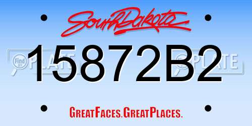 15872B2 South Dakota License Plate