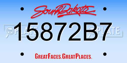 15872B7 South Dakota License Plate
