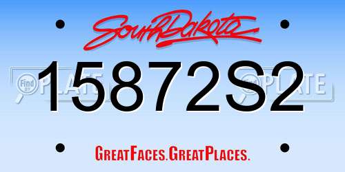 15872S2 South Dakota License Plate