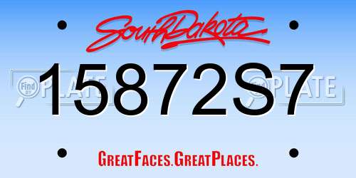 15872S7 South Dakota License Plate