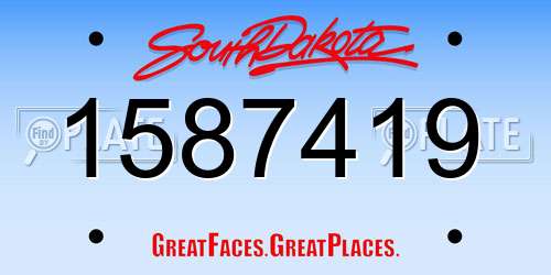 1587419 South Dakota License Plate