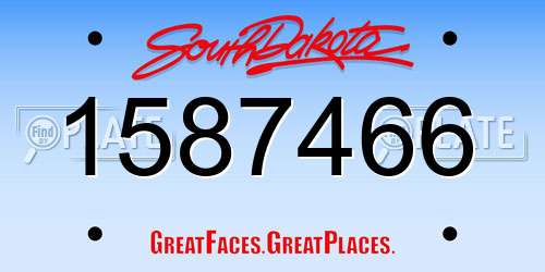 1587466 South Dakota License Plate