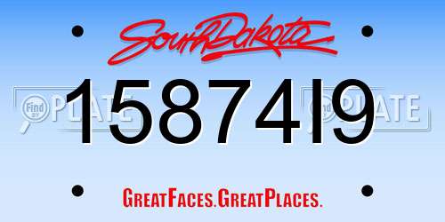 15874I9 South Dakota License Plate