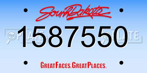 1587550 South Dakota License Plate
