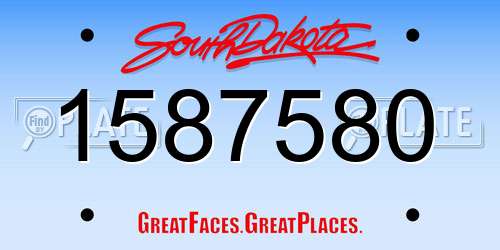 1587580 South Dakota License Plate