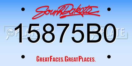 15875B0 South Dakota License Plate