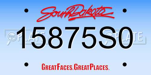 15875S0 South Dakota License Plate