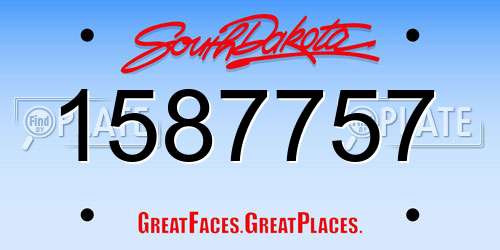 1587757 South Dakota License Plate