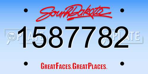 1587782 South Dakota License Plate