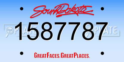 1587787 South Dakota License Plate