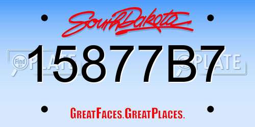 15877B7 South Dakota License Plate