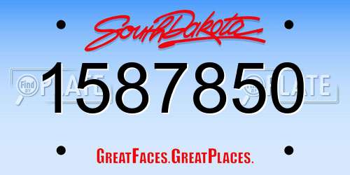 1587850 South Dakota License Plate