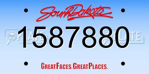1587880 South Dakota License Plate