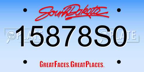 15878S0 South Dakota License Plate