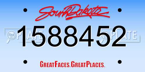 1588452 South Dakota License Plate