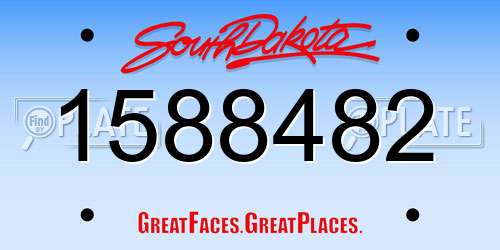 1588482 South Dakota License Plate