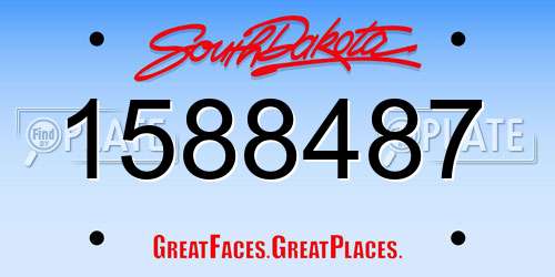1588487 South Dakota License Plate