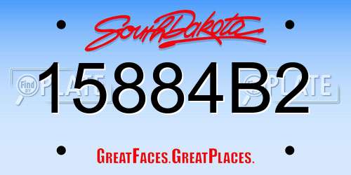15884B2 South Dakota License Plate
