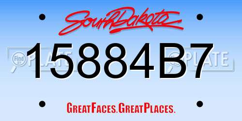 15884B7 South Dakota License Plate