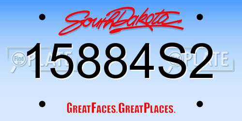 15884S2 South Dakota License Plate