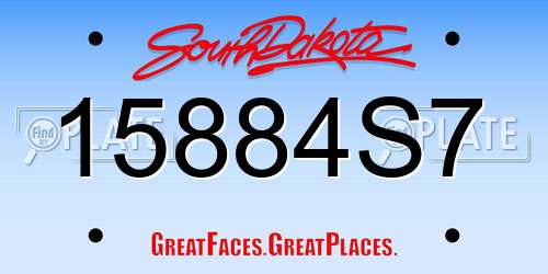 15884S7 South Dakota License Plate