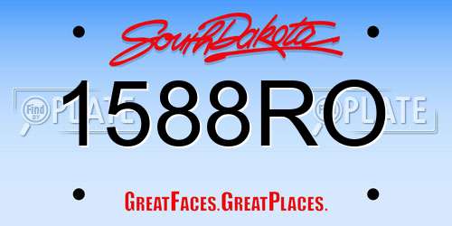 1588RO South Dakota License Plate