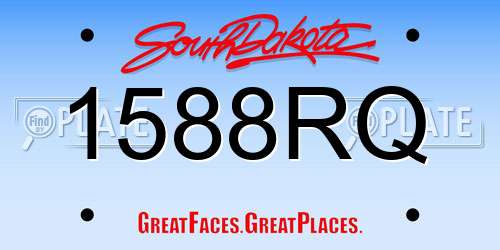 1588RQ South Dakota License Plate