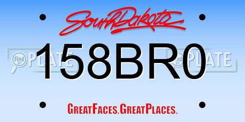 158BR0 South Dakota License Plate